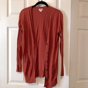 Burnt orange long line cardigan